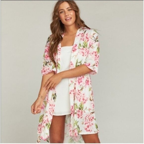 Show Me Your MuMu Tops - Show Me Your Mumu Floral Kimono Open Front Lightweight Cardigan One Size